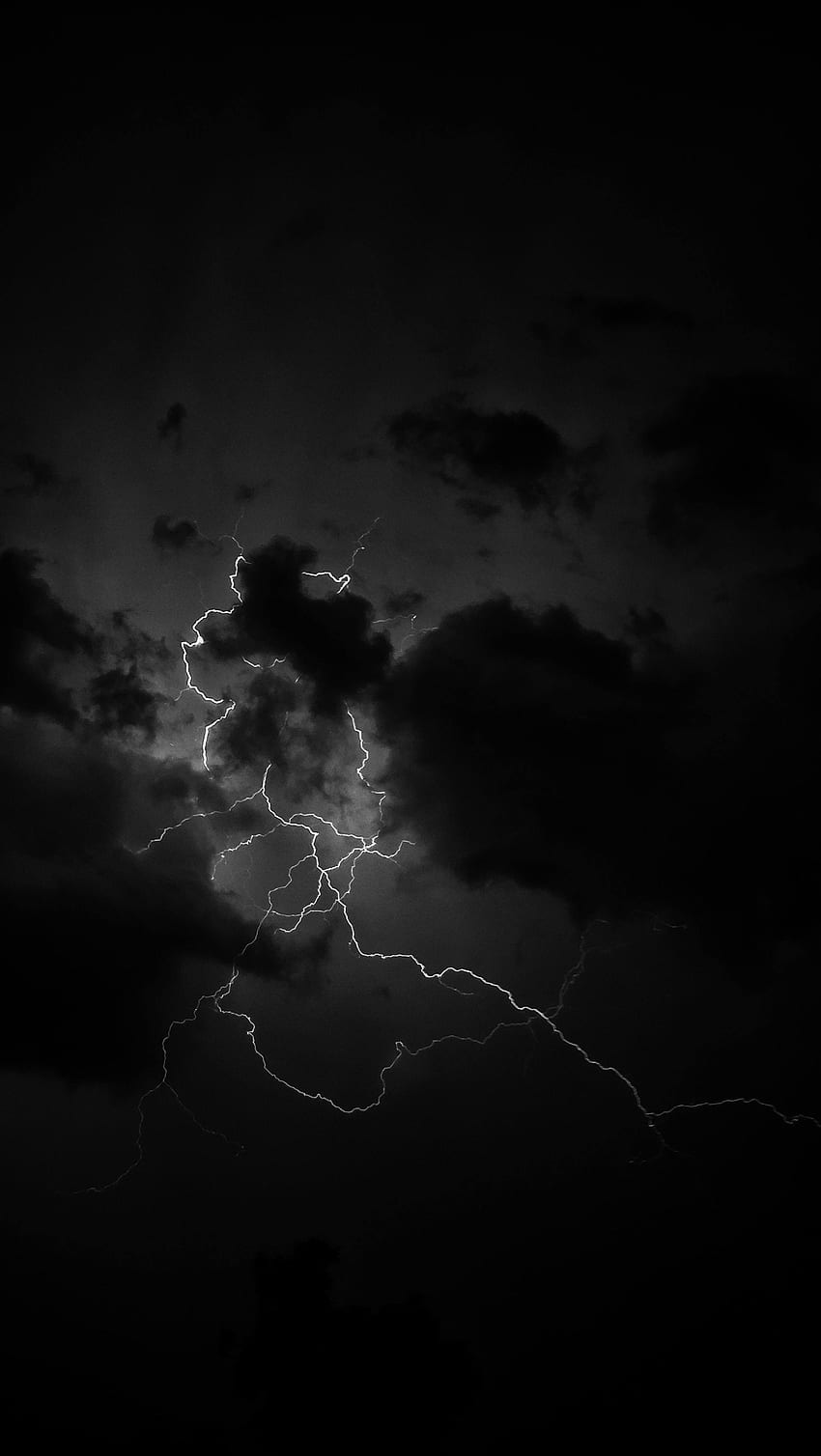 Clouds, Lightning, Bw, Chb HD phone wallpaper