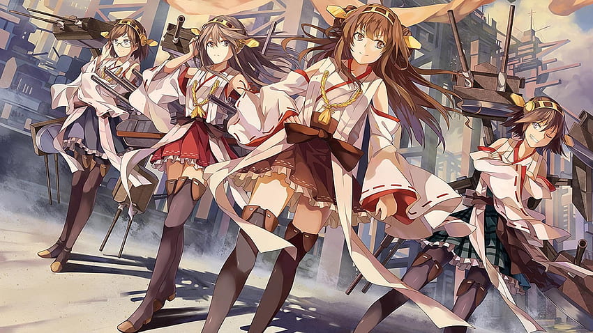 Group of female anime character graphic , Kantai, Kantai Collection HD wallpaper
