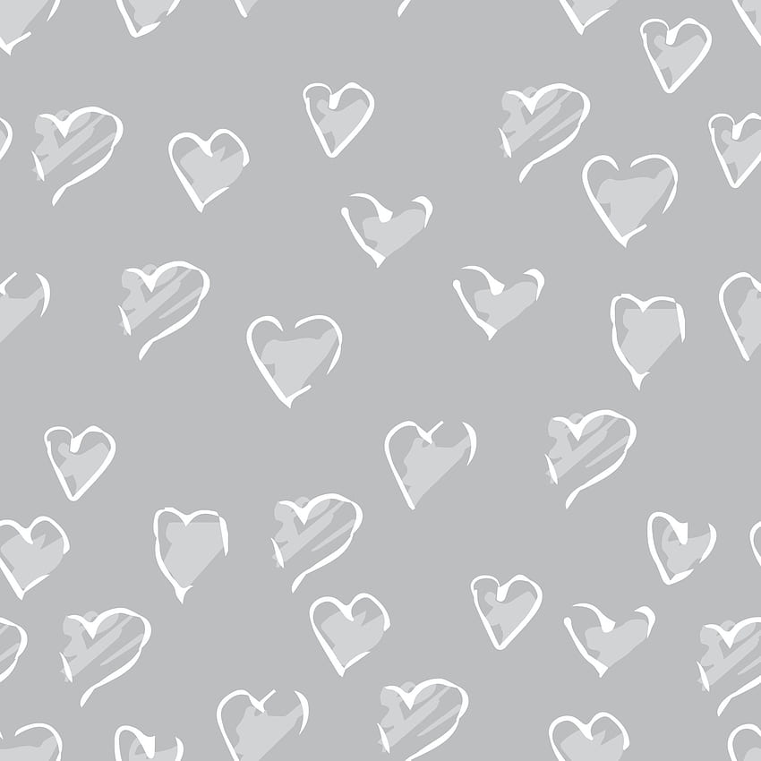 Vector Seamless Pattern With Light Color Hearts On Gray Background Hand Drawn Style Cute Illustration. Texture For Ceramic Tile, , Wrapping Gift, Textile, Web Page Background 6263277 Vector Art At Vecteezy, Grey Hearts HD phone wallpaper