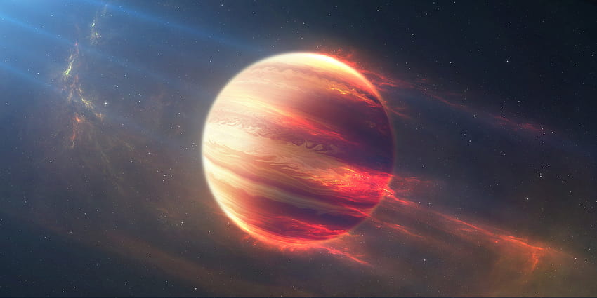 Júpiter, planeta, espacio, arte digital. fondo de pantalla