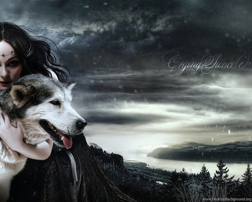 Queen Morgana Face Art Girl Wolf Love Mood Babe Gothic HD wallpaper