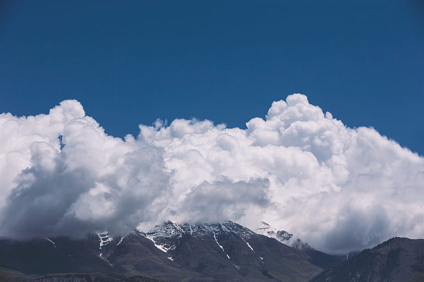 Natureza, Céu, Montanhas, Nuvens, Vértice, Topo papel de parede HD