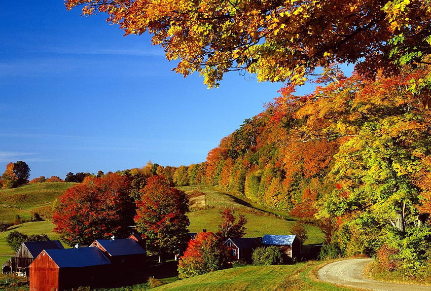 Florestas: Woodstock Autumn Nature Landscape Vermont Forest, Vermont Spring papel de parede HD