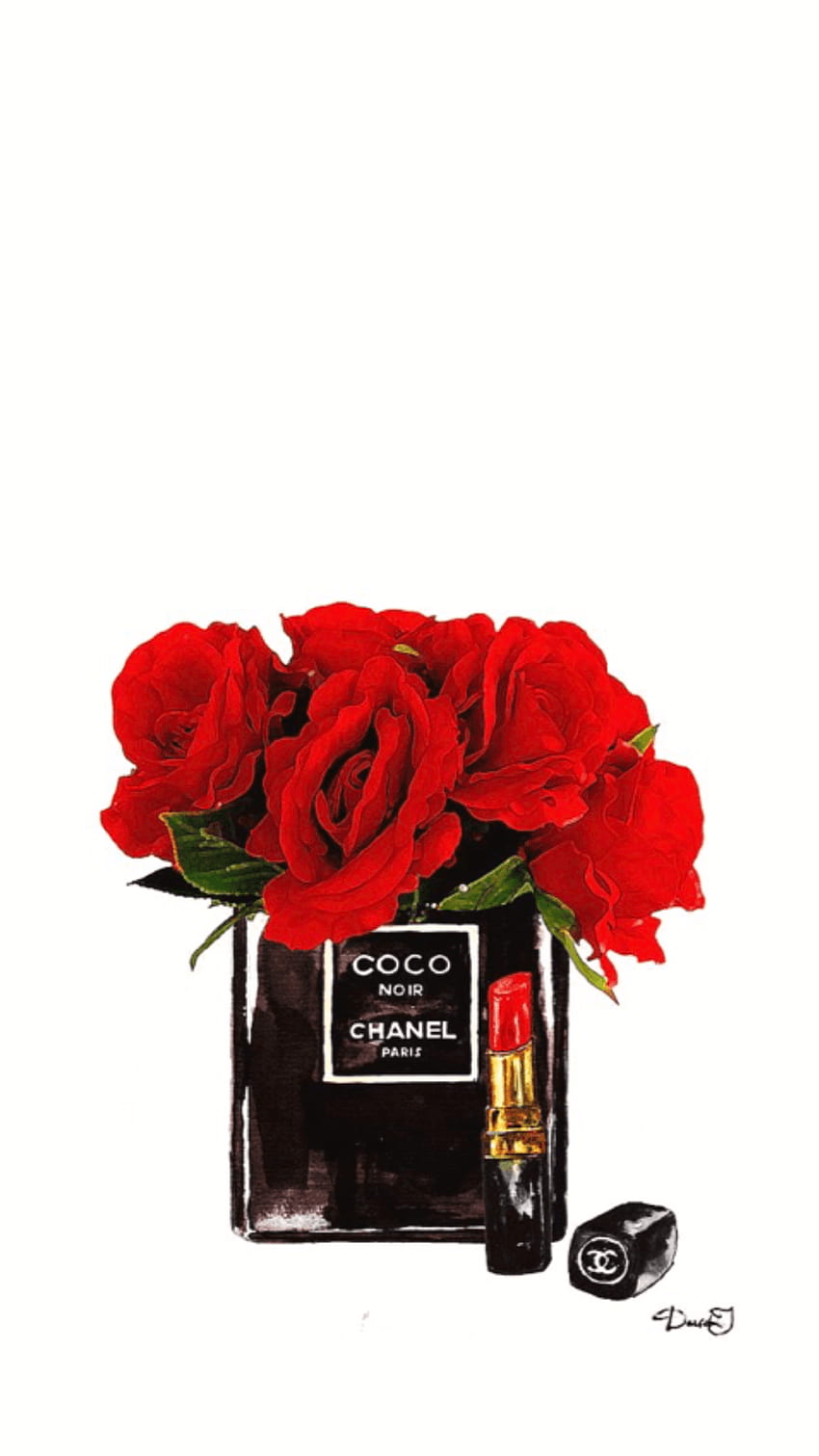 Chanel Roses, Red Chanel HD тапет за телефон