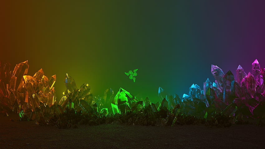 Blau, Grün, Lila, Rosa, Orange, Gelb, Blendung, Neonlichter, Razer-Logo im bunten Hintergrund, Razer HD-Hintergrundbild
