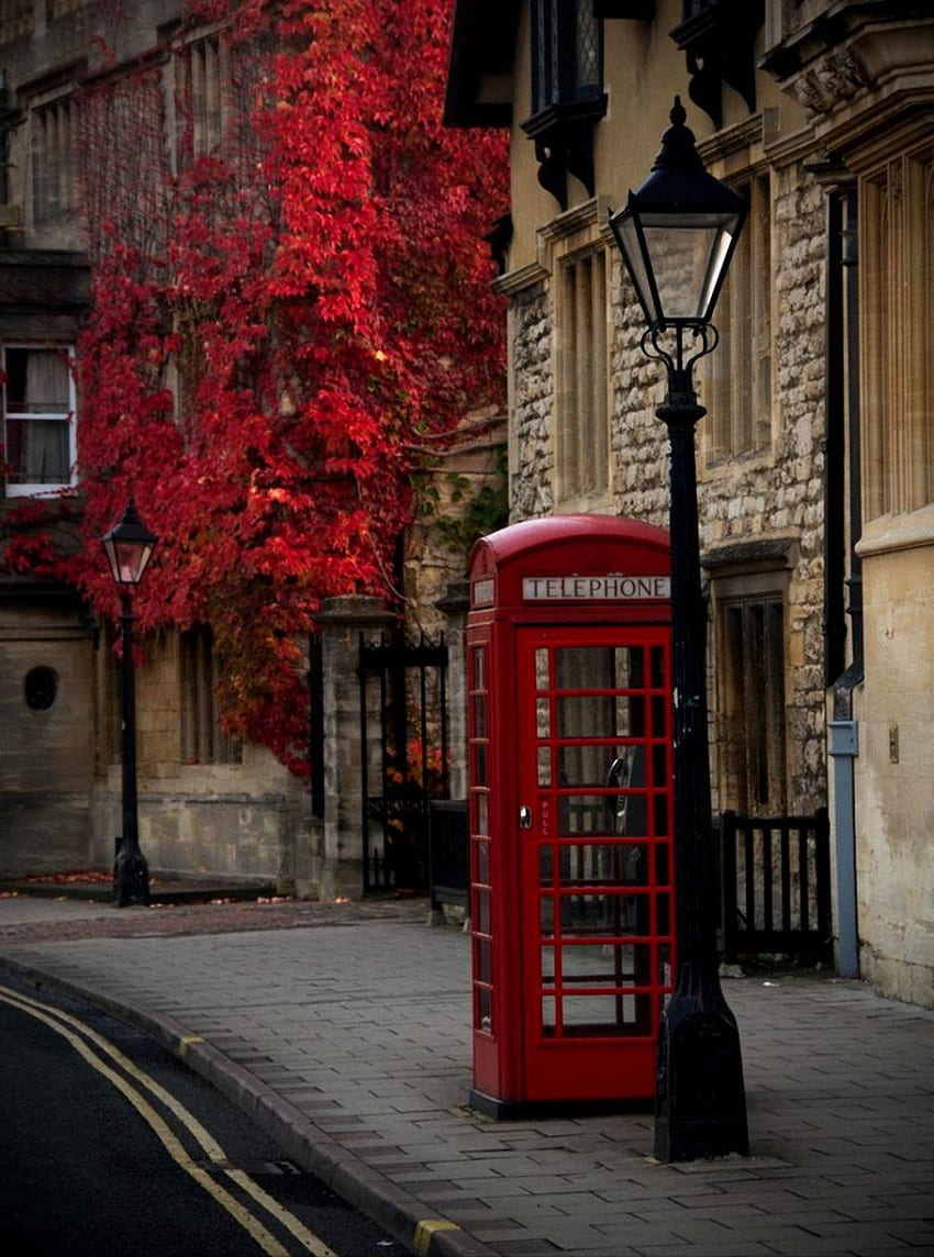 Cabina telefonica della città di Londra. All Gallery, Londra Inverno Sfondo del telefono HD