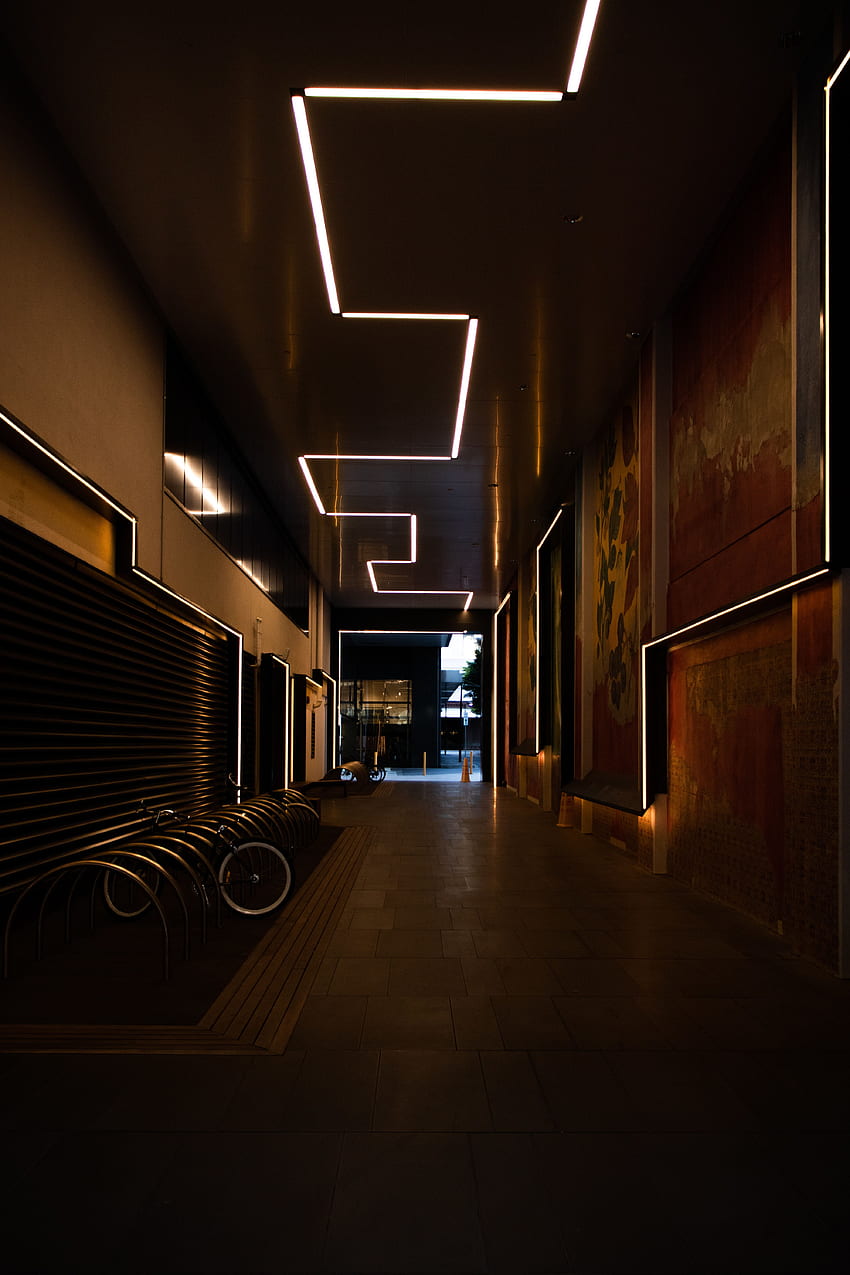 Building, , , Illumination, Backlight, Corridor, Lighting, Passage HD phone wallpaper
