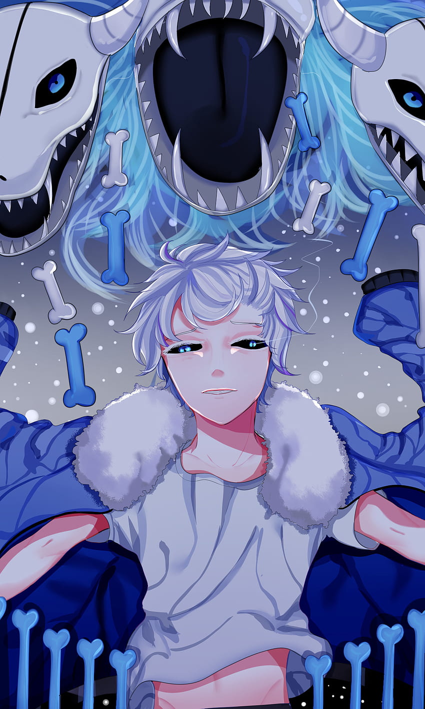 Tags: Anime, Pixiv Id 15879913, Undertale, Sans, Colored Eyelashes, Parka HD phone wallpaper