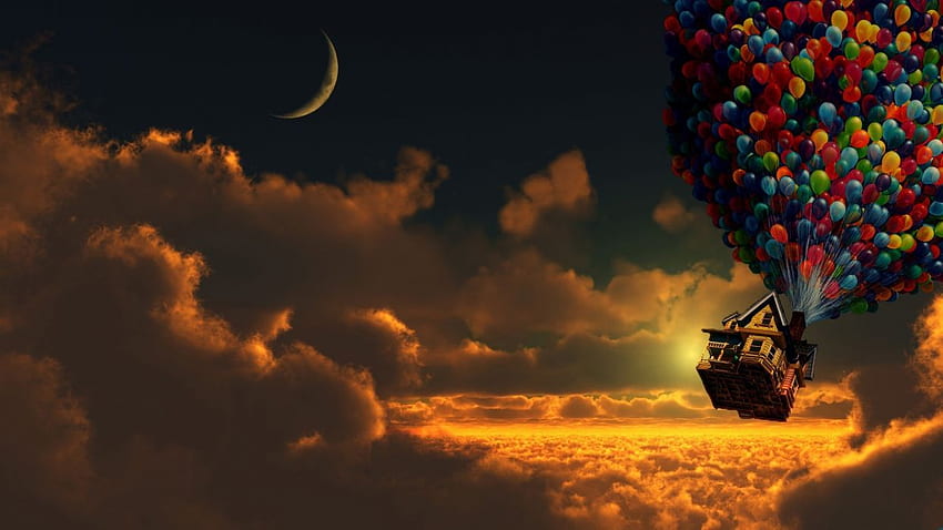 UP U P Filmler Fantastik Balonlar Uçuş Bulutlar Gökyüzü Magic, Magic House HD duvar kağıdı