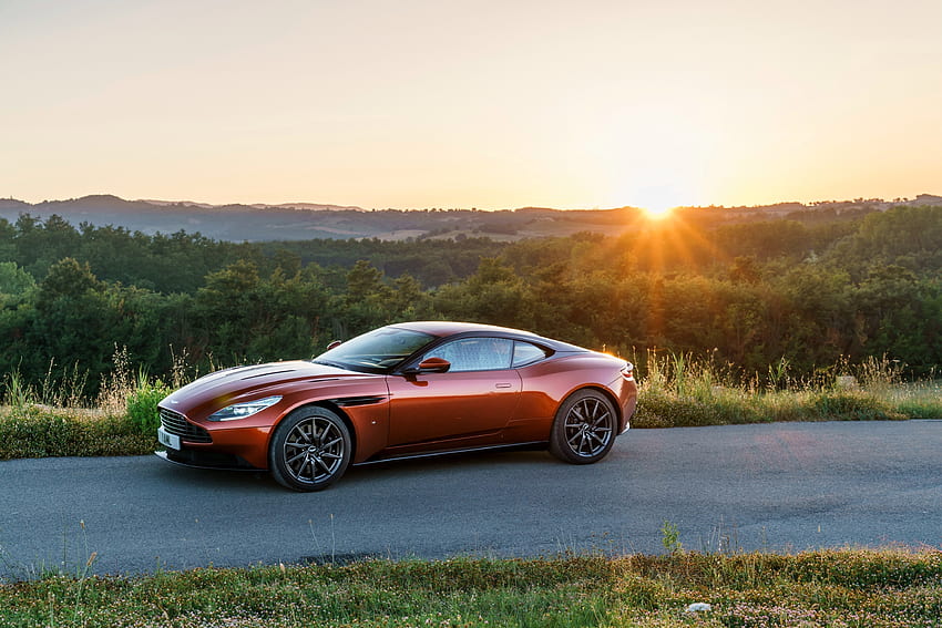 Sonnenuntergang, Aston Martin, Autos, Seitenansicht, Db11 HD-Hintergrundbild