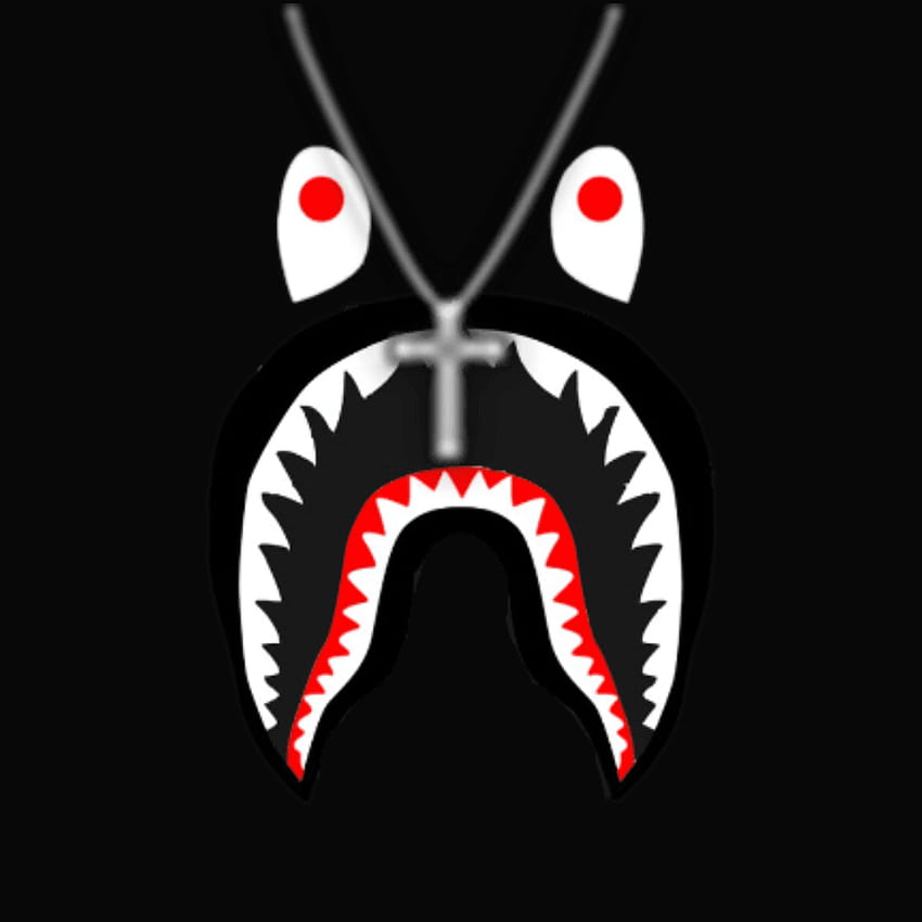 Bape Shark TShirt mit Kreuzkette – PixTeller Design 187167, BAPE Logo HD-Handy-Hintergrundbild