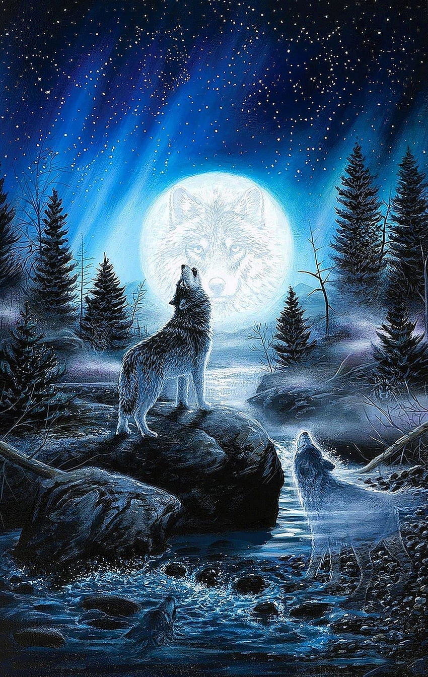 IPhone Wolf Howling At The Moon Wolf .Pro, Cute Wolves HD phone wallpaper