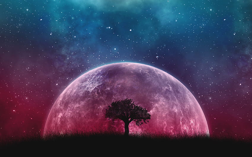 月 夜 空 星 風景 風景 , レノボ 高画質の壁紙