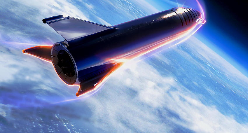 SpaceX's Steel Starship Glows During Earth Reentry In First High Quality Render HD wallpaper