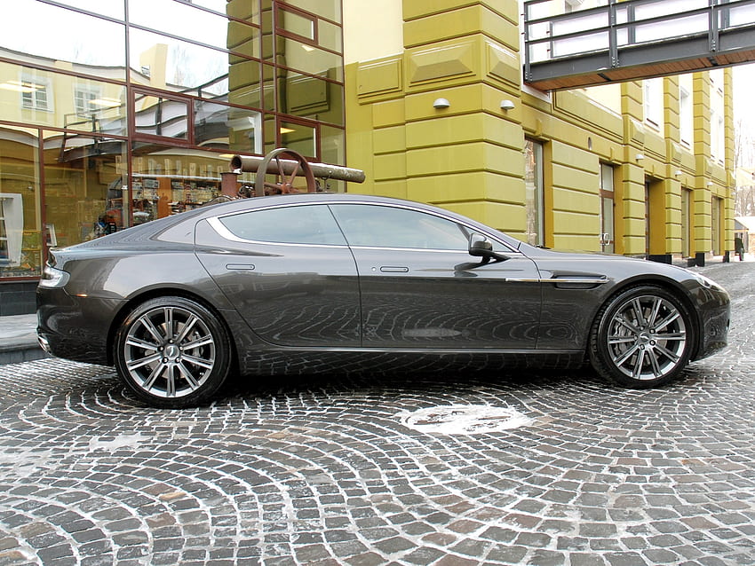 Aston Martin, Autos, Gebäude, Grau, Seitenansicht, 2011, Rapide HD-Hintergrundbild