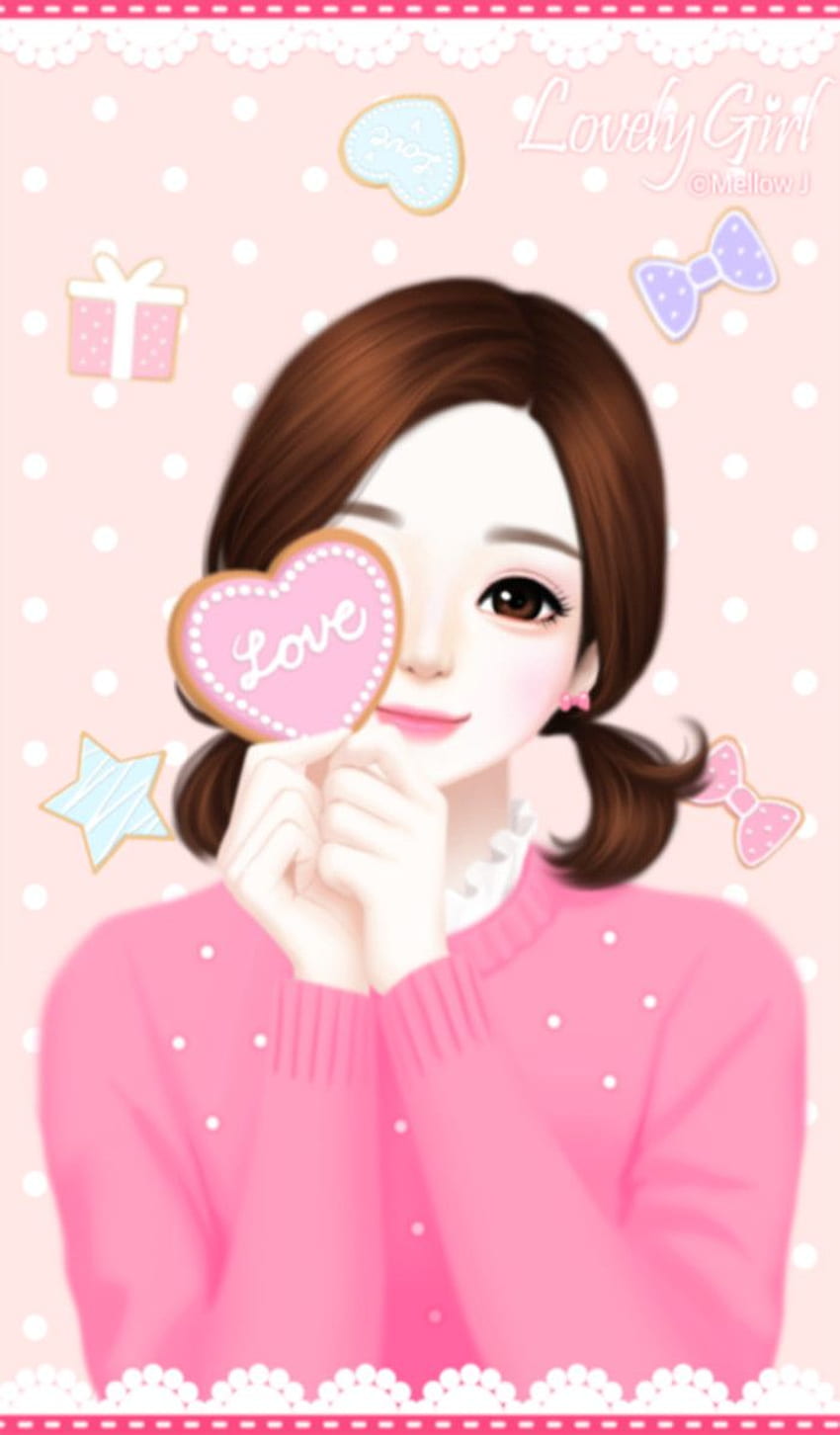 Cute cartoon korean girl HD wallpapers | Pxfuel