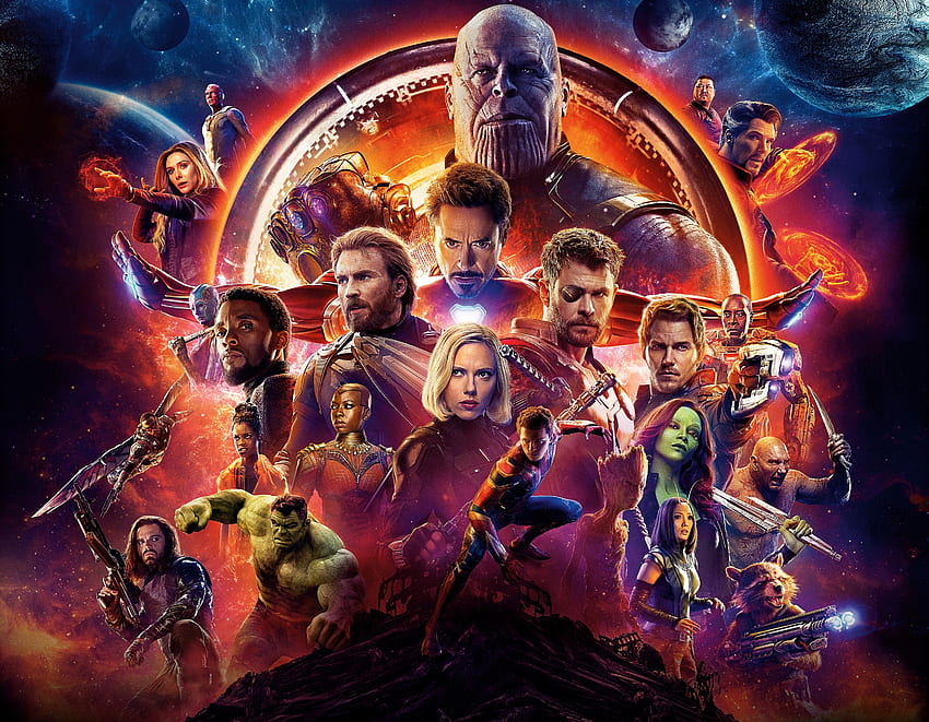 Avengers: wojna bez granic, plakat filmowy, 2018, superbohaterowie Tapeta HD