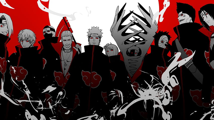 Naruto, Pain, Akatsuki, Tendou, Konan, Deidara, Hoshigaki Kisame, Hidan, Kakuzu, Tobi, Uchiha Madara für U-TV HD-Hintergrundbild