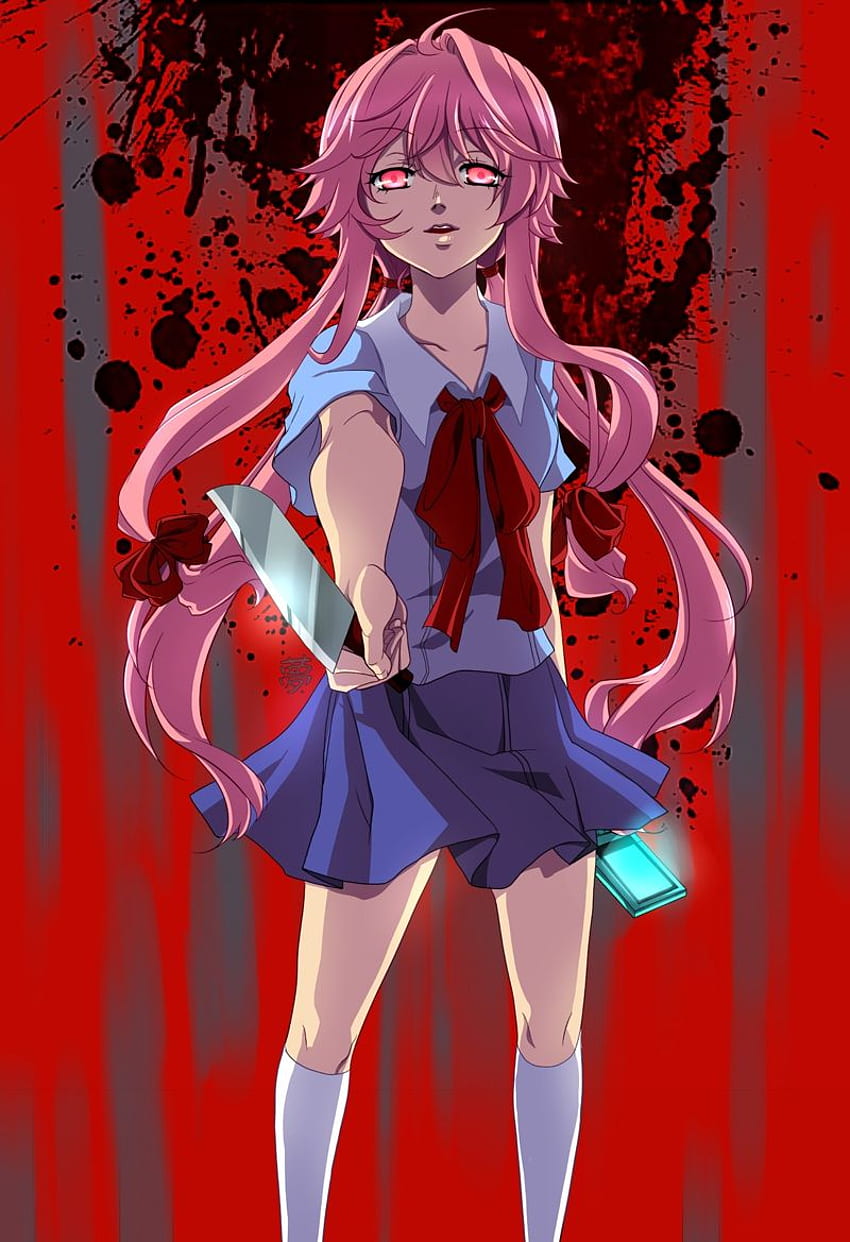 Wallpaper : Mirai Nikki, Gasai Yuno, anime girls, pink hair, knife, long  hair, Sun 4096x2160 - aceryonik - 1587509 - HD Wallpapers - WallHere