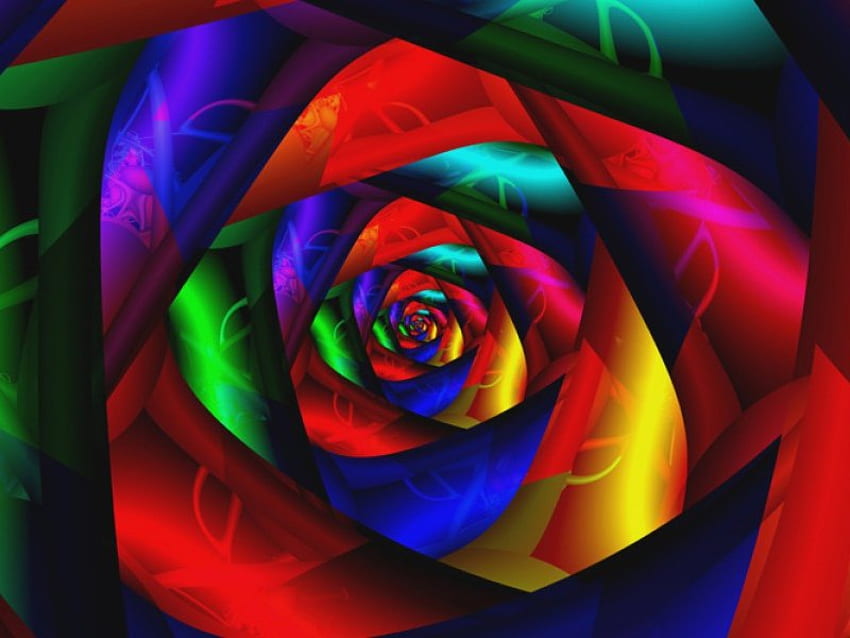 rainbow flowery swirl!, swirl, rainbow, pretty, flower, colours, beauty, nice HD wallpaper