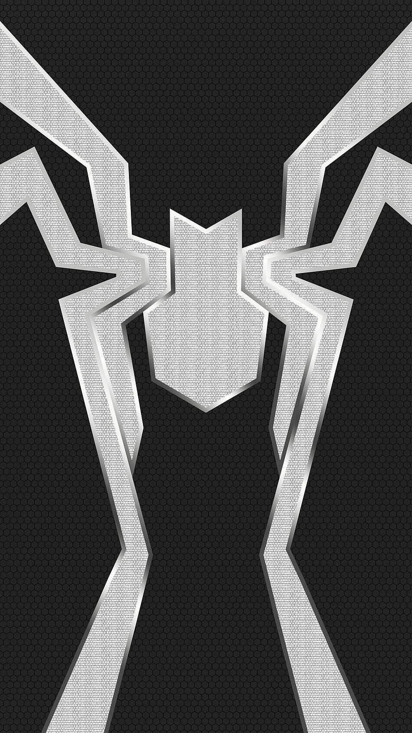 新しいアイアン スパイダー スーツ、スパイダーマン ブラック スーツのロゴに基づいてスパイダーマンを作成 HD電話の壁紙