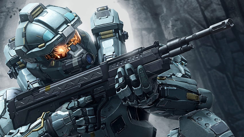 Preview halo 5, soldiers, weapons, automaton HD wallpaper