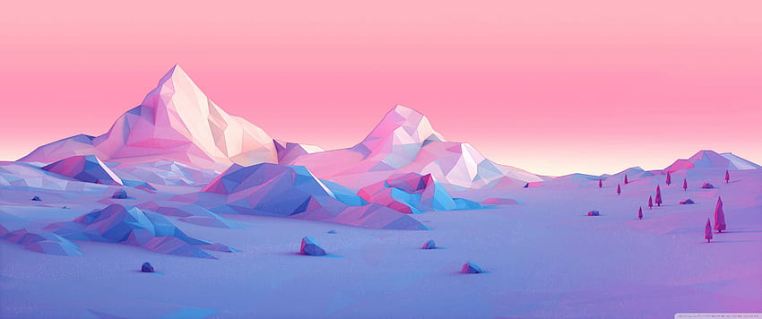 Lowpoly、山、風景 Ultra Background for : & UltraWide & Laptop : Multi Display, Dual Monitor : Tablet : Smartphone, 3440X1440 Mountain 高画質の壁紙