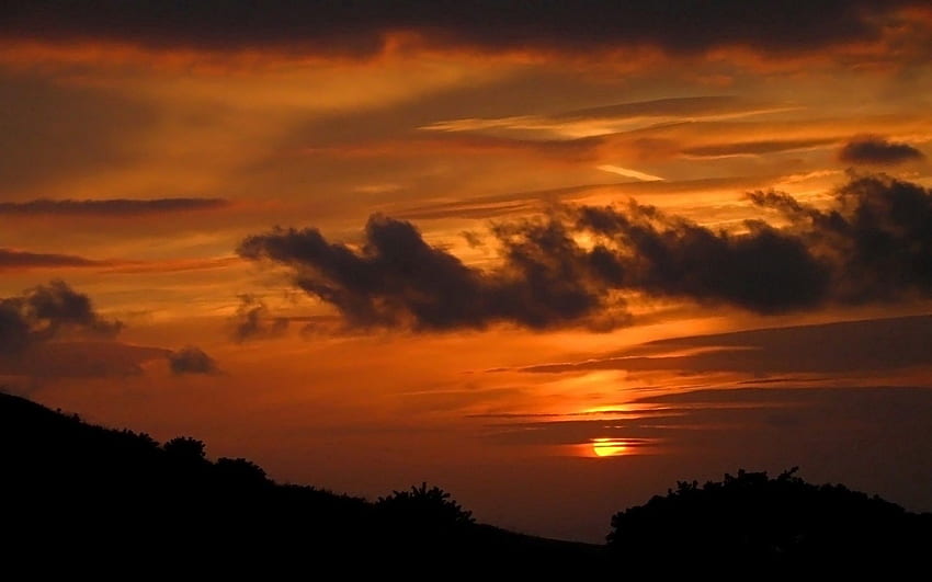 Nature, Sun, Twilight, Clouds, Horizon, Dusk, Evening HD wallpaper