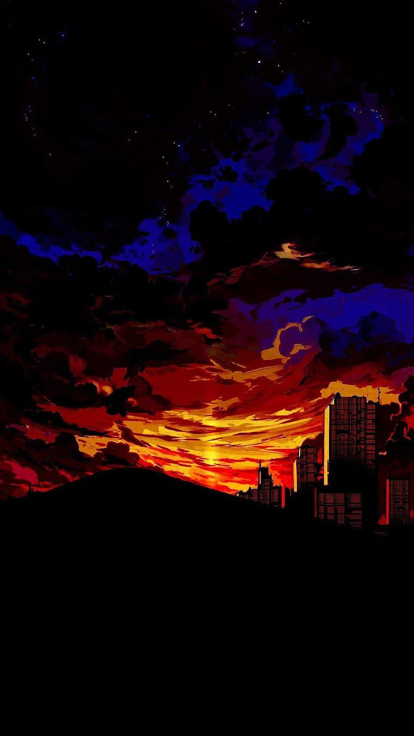 Aesthetic Anime Sunset, Pemandangan Anime HD phone wallpaper