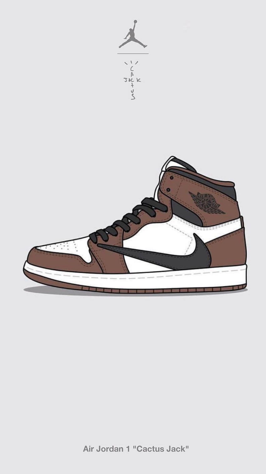 Nike Air Jordan 1 Travis Scott [Illustrazione originale della sneaker di - gogambar Sfondo del telefono HD