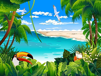 cartoon island background