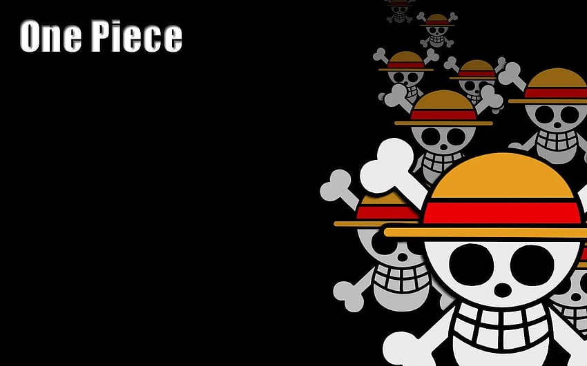 Jolly Roger - One Piece, logotipo de sombrero de paja fondo de pantalla