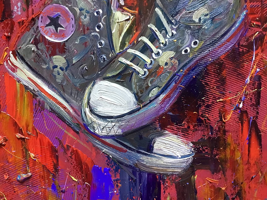Converse in roter Malerei, Converse abstrakte Kunst HD-Hintergrundbild