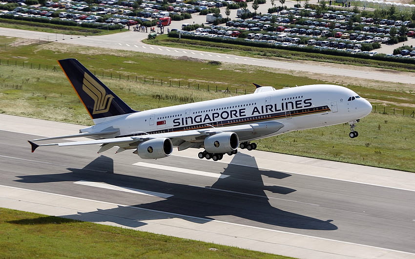เครื่องบิน เครื่องบิน สิงคโปร์แอร์ไลน์ แอร์บัส A380 800 สนามบิน ., สิงคโปร์แอร์ไลน์ A380 วอลล์เปเปอร์ HD