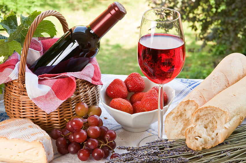 Wino, napój, chleb, jedzenie Tapeta HD