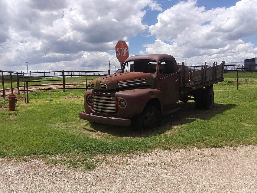 Classic, cloud, sky, truck, farm, Ford HD wallpaper