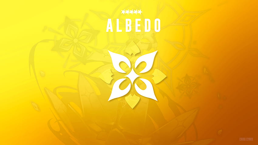 Yellow Albedo Logo Symbol Genshin Impact HD wallpaper