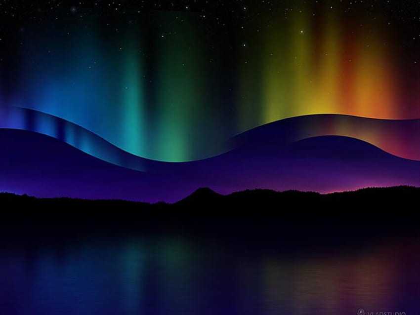 aurora boreal, colorido, luces fondo de pantalla