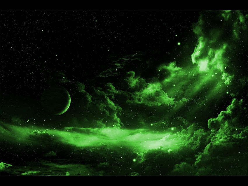 outer space, planets, skyscapes -, Green Space HD wallpaper