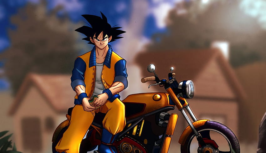 Goku Motorcycle Laptop , Anime , , and Background, Motocycle 1336X768 HD wallpaper