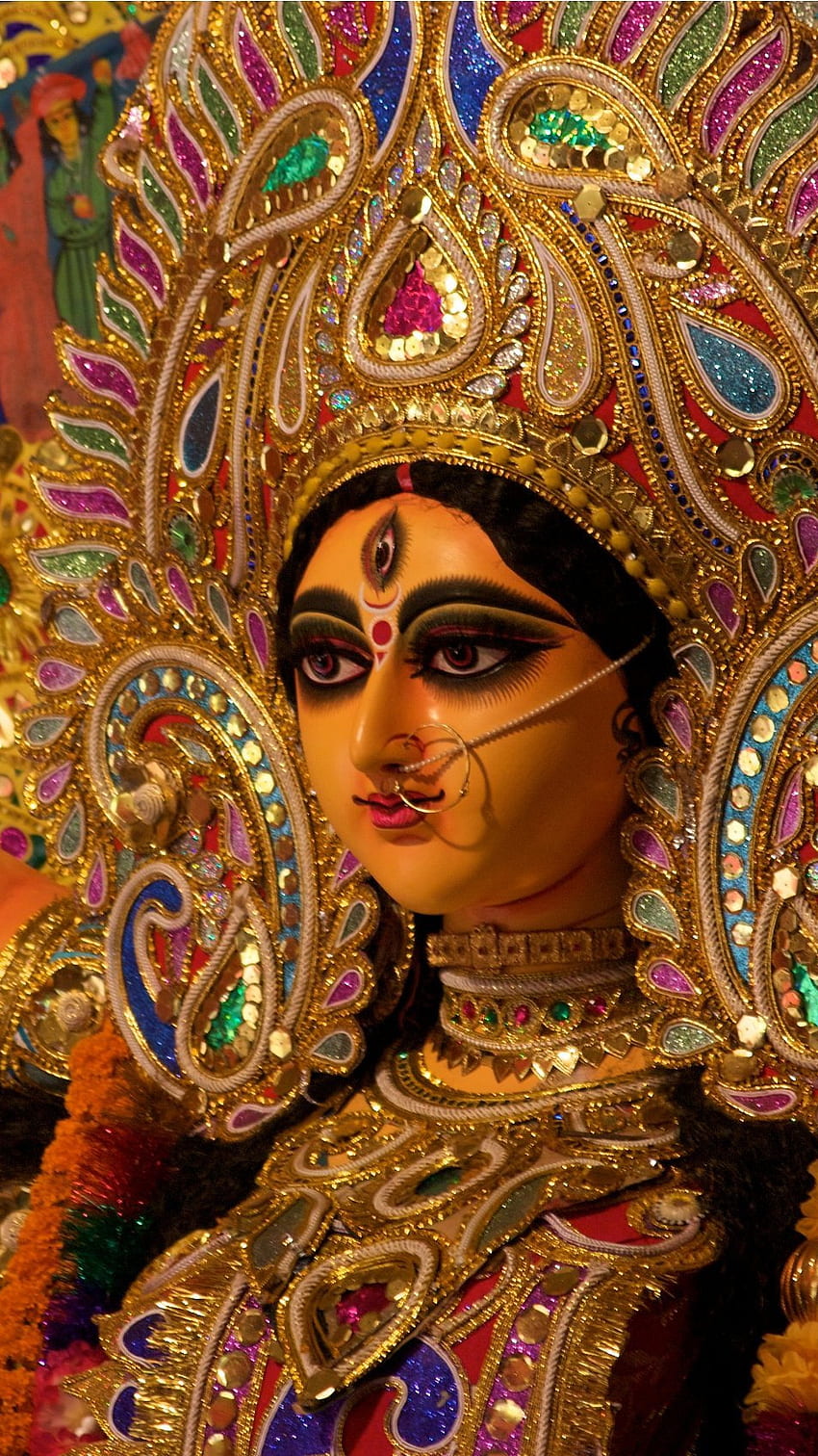 Durga Maa, brahamacharini, devocional fondo de pantalla del teléfono