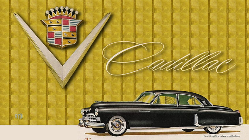 1948 Cadillac 4 door ad art, Cadillac Background, Cadillac, Cadillac , Vintage Cadillac advertisement, General Motors, 1948 Cadillac HD wallpaper