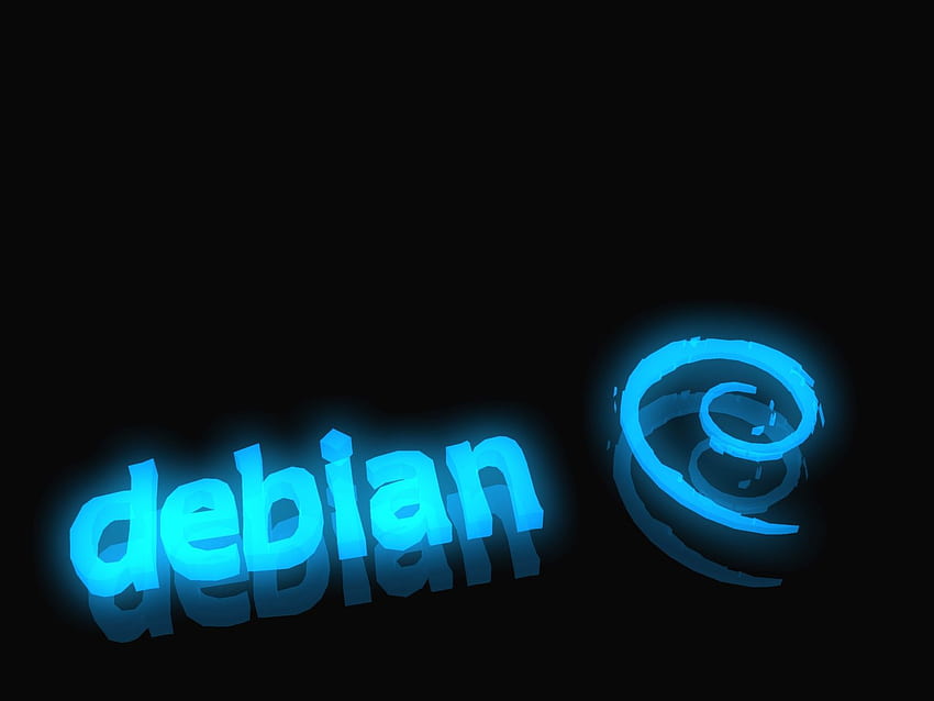 DEBIAN logo al neon blu 04, Xanax Sfondo HD