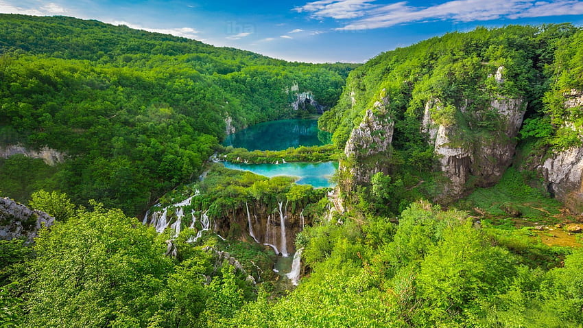 Национален парк Плитвишки езера, Плитвишки езера, гора, парк, Хърватия, национален HD тапет