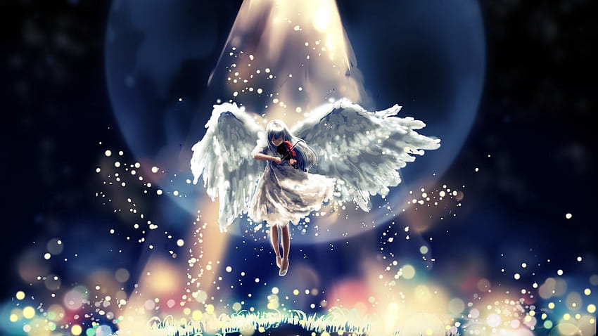 Preview angel, flying, sky, beautiful HD wallpaper