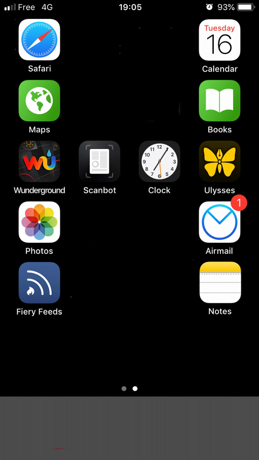 Diseños creativos para organizar la de inicio de su iPhone, cosas simples en Botton fondo de pantalla del teléfono