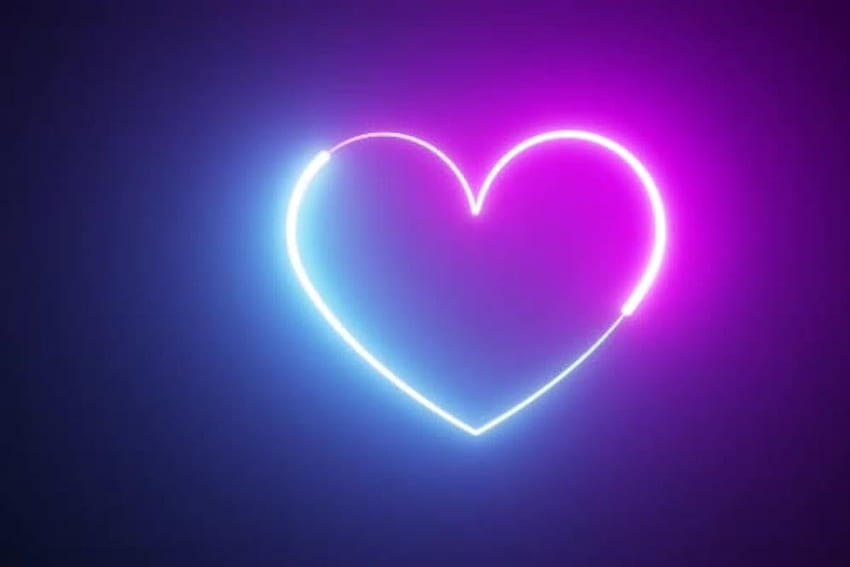 Neon Heart Beating por dr911 em Envato Elements, Blue Neon Heart papel de parede HD