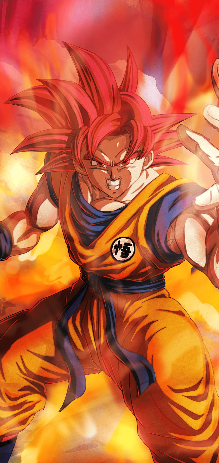 Goku Super Saiyan God Red HD phone wallpaper
