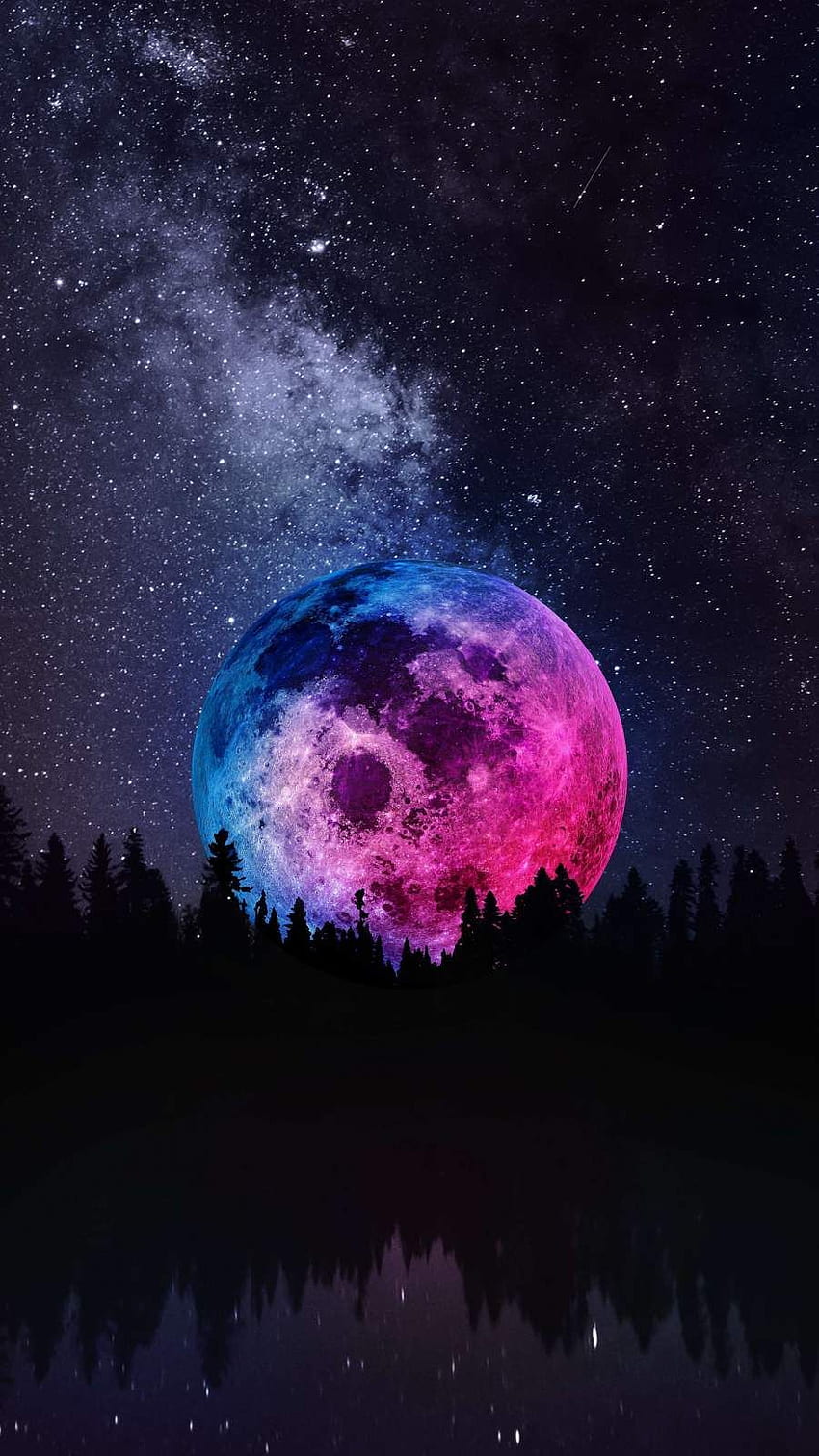 ดวงจันทร์ในตอนกลางคืน iPhone - iPhone Wallpa. ทิวทัศน์ , กาแลคซีน่ารัก , พื้นหลังที่สวยงาม วอลล์เปเปอร์โทรศัพท์ HD