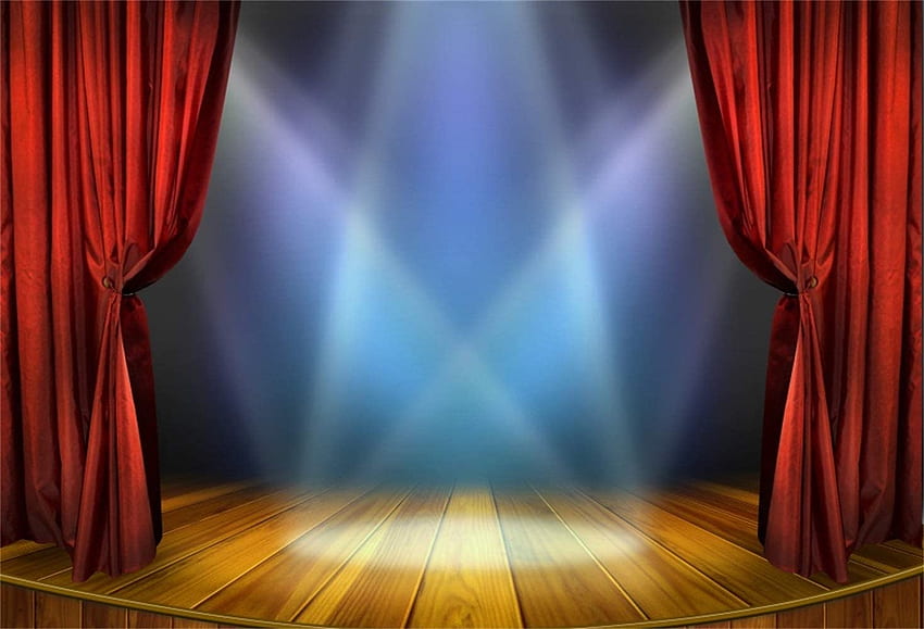Laeacco ft Bright Round Wooden Stage Backdrop Vinyl Bright Interlaced Spotlights Red Curtain Rustic Vintage Wooden Floor Background Performance Show Award Ceremony Banner Talent Show Shoot : Electronics, Dark Red Curtain HD wallpaper